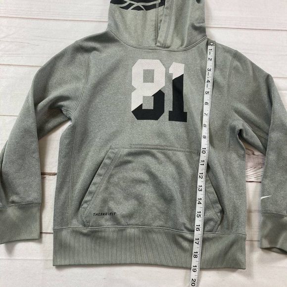 Nike Boys Grey Therma Fit 81 Hoodie Pullover Sweatshirt Size Small - Picture 8 of 8